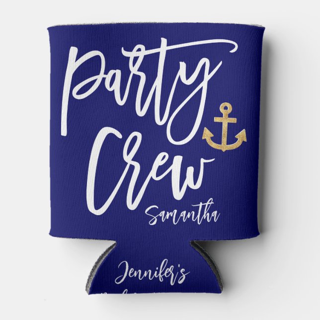 Party Crew Bridesmaid Nautischer Junggeselinnen-Ab Dosenkühler (Vorderseite)
