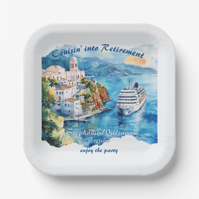 Party Cruising Destination Griechenland Pappteller (Vorderseite)