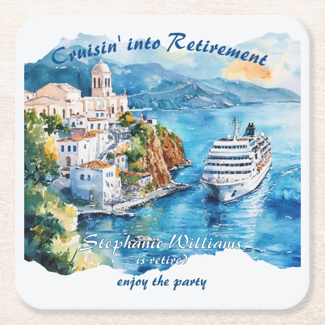 Party Cruising Destination Griechenland Rechteckiger Pappuntersetzer (Vorderseite)