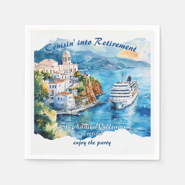 Party Cruising Destination Griechenland Serviette (Vorderseite)