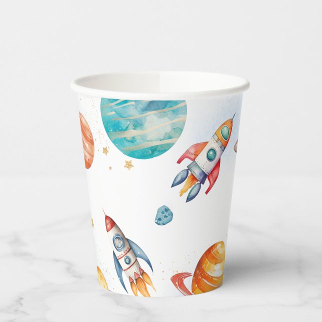 Party-Cups im Aquarellbereich Pappbecher (Links)