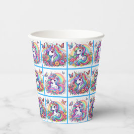 Party-Cups mit hellem Einhorn - Set 1 Pappbecher