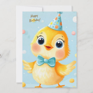 Party Cute Animal Birthday Invitation Chick Einladung