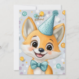 Party Cute Animal Birthday Invitation Fox Einladung