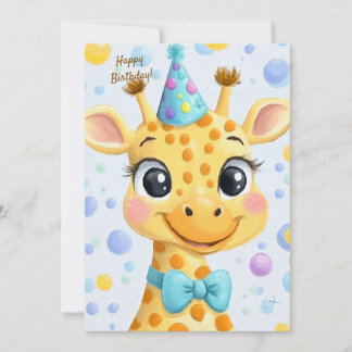 Party Cute Animal Birthday Invitation Giraffe