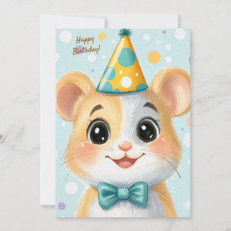Party Cute Animal Birthday Invitation Hamster