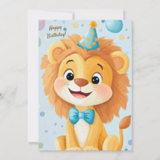 Party Cute Animal Birthday Invitation Lion