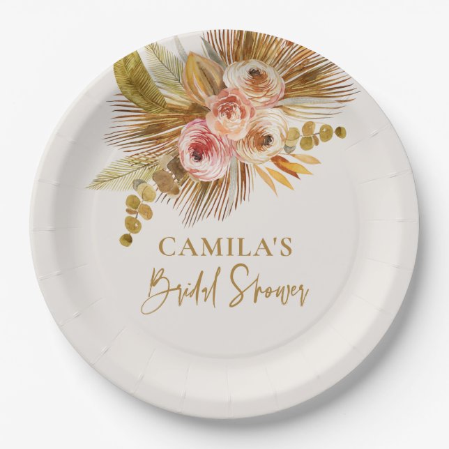 Party-Decor C103 des Boho Tropical Paper Plate Pappteller (Vorderseite)