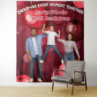 Party Dekoration Ernte Obst Kirschen Hintergrund Wandteppich