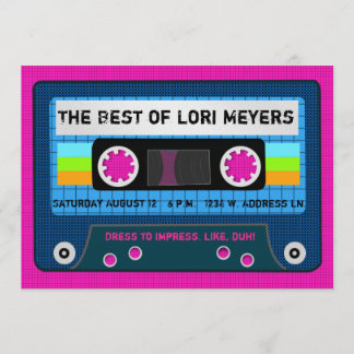 Party der 80er Jahre Das Beste aus Mix-Tape Einladung