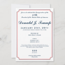 Party der Amtseinführung von Präsident Donald Trum Einladung