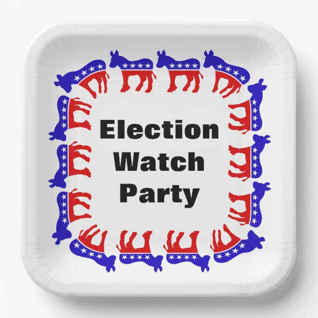 Party der demokratischen Wahlen Pappteller (Vorderseite)