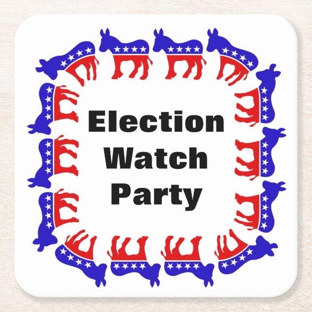 Party der demokratischen Wahlen Rechteckiger Pappuntersetzer (Vorderseite)