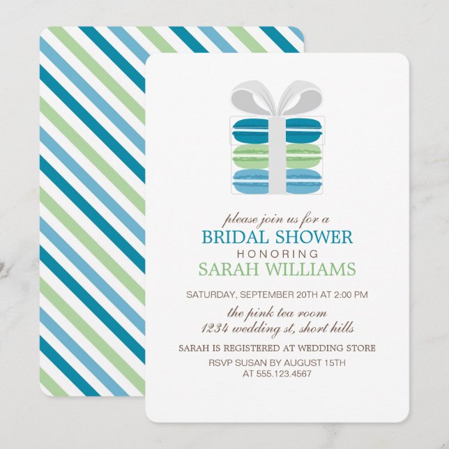 Party der französischen Macarons Einladung (Vorne/Hinten)