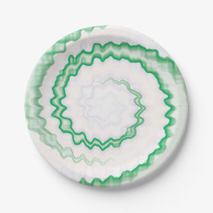 Party der gefärbte Krawatte mit weißem Swirl Pappteller
