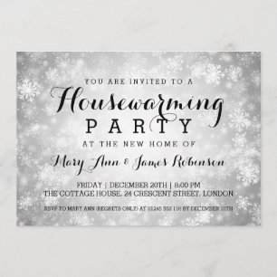 Party der Haushaltserwärmung Silver Winter Wunderl Einladung