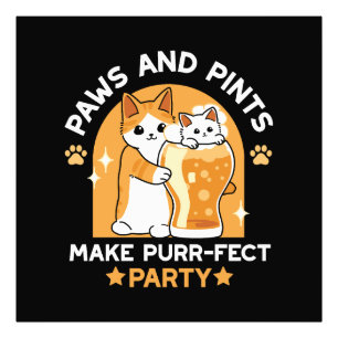 Party der Katze - Pasten und Pints Fotodruck