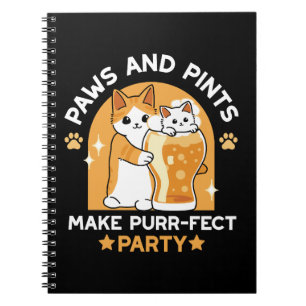 Party der Katze - Pasten und Pints Notizblock