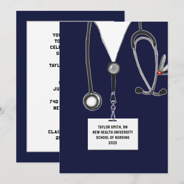 Party der Krankenpflege Einladung (Vorne/Hinten)