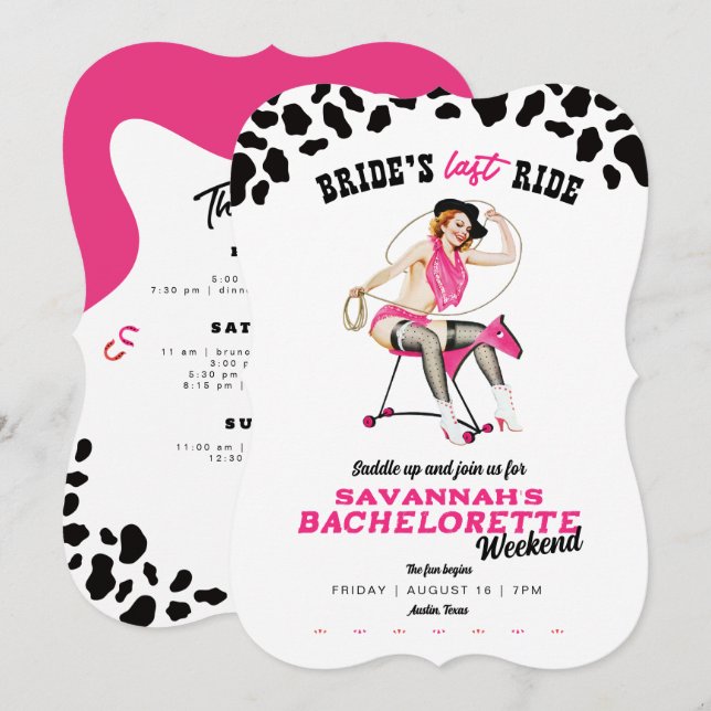 Party der letzten Bachelorette-Reise Einladung (Vorne/Hinten)