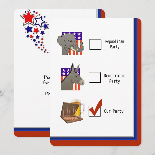 Party der politischen Wahl Einladung (Vorne/Hinten)