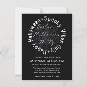 Party der Spinnennetze Halloween-Einladung Postkarte