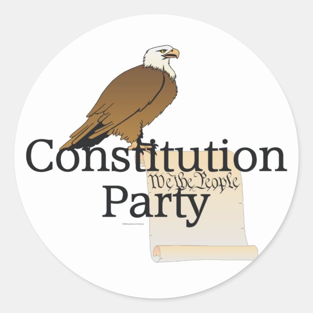 Party der Verfassung für T-Shirt Runder Aufkleber (Vorderseite)