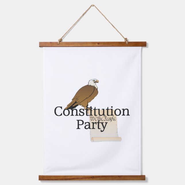 Party der Verfassung für T-Shirt Wandteppich Mit Holzrahmen (Vorderseite)