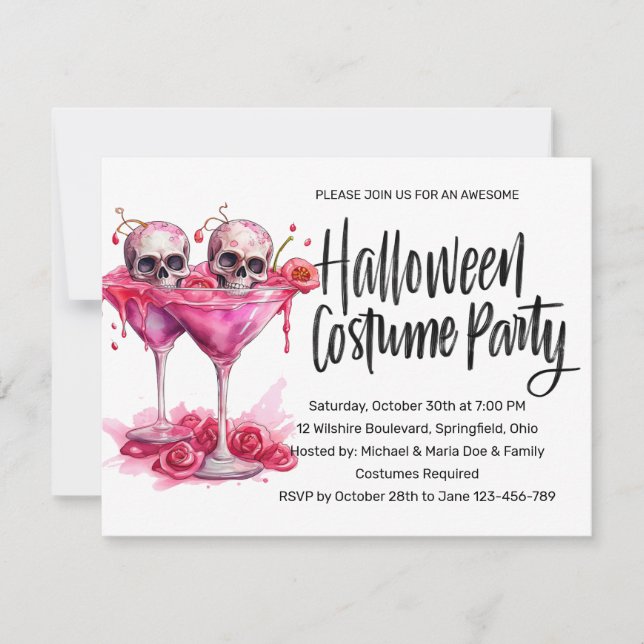 Party der verzauberten Halloween-Kostüme Einladung (Vorderseite)