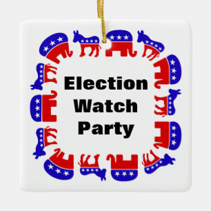 Party der Wahlbeobachtung Keramikornament