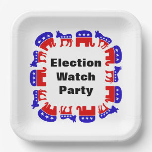 Party der Wahlbeobachtung Pappteller