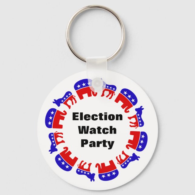 Party der Wahlbeobachtung Schlüsselanhänger (Vorderseite)