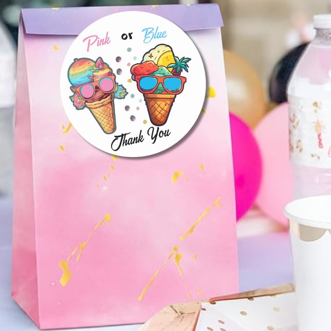 Party des Eiskremgeschlechts Runder Aufkleber (Von Creator hochgeladen)