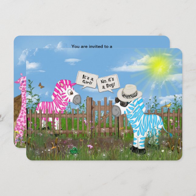 Party des Geschlechts Einladung (Vorne/Hinten)