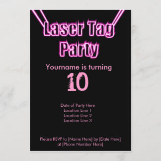 Party des Lasermarkts Rosa Einladung