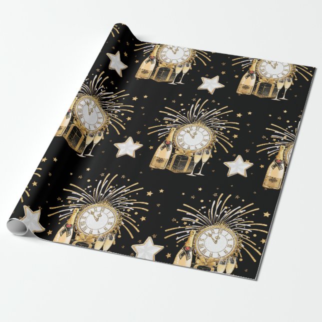Party des Neujahrs Geschenkpapier (Ungerollt)