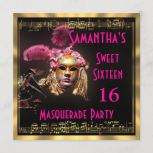 Party des verdeckten Balls sechzehn des Karneval Einladung
