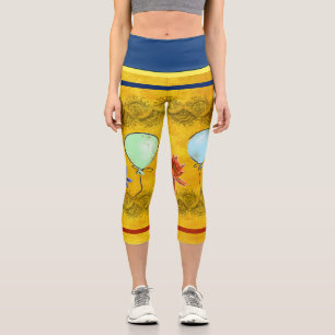 Party Design mit Balloons und Blume Capri Leggings