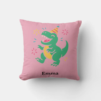 Party Dino Roar – Cute Birthday T-Shirt Design for Kissen