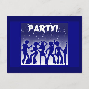 Party Disco Dancers Einladungspostkarte