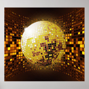 Party Disco: Vintage Leuchten. Poster