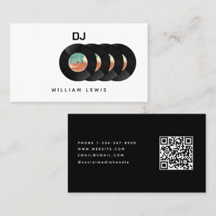 Party-DJ Deejay Retro-Vinyl-Schallplatte QR-Code Visitenkarte