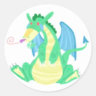 Party Dragon Runder Aufkleber