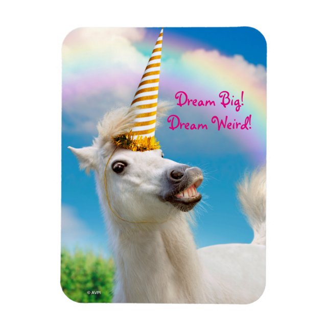 Party Einhorn und Regenbogen Magnet (Vertikal)
