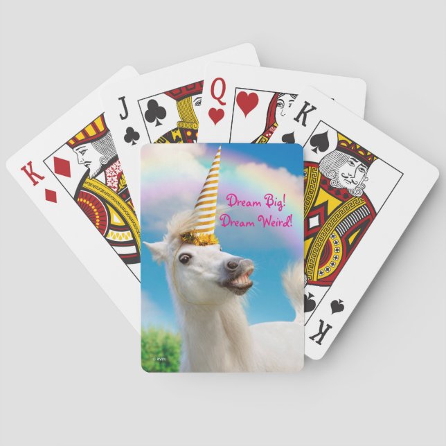 Party Einhorn und Regenbogen Spielkarten (Rückseite)