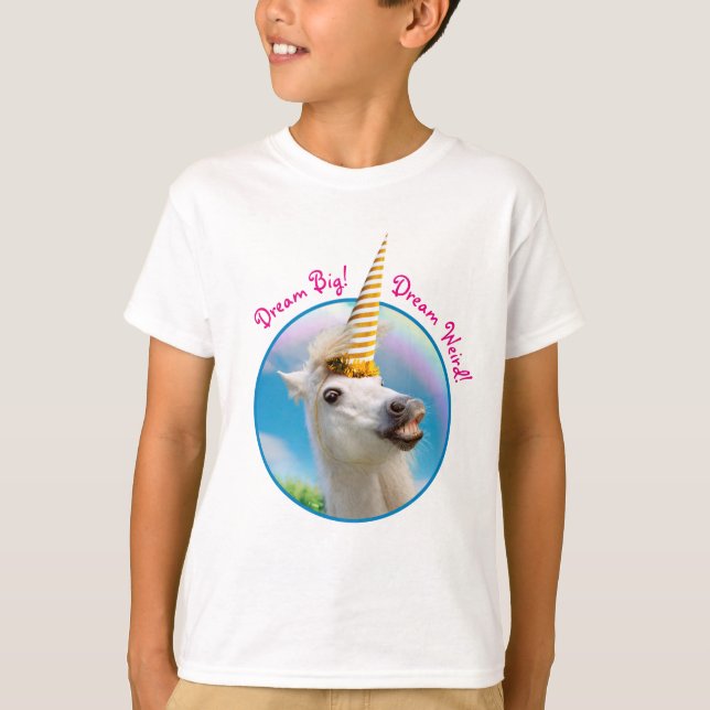 Party Einhorn und Regenbogen T-Shirt (Vorderseite)