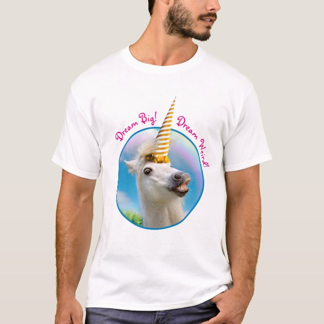 Party Einhorn und Regenbogen T-Shirt (Vorderseite)