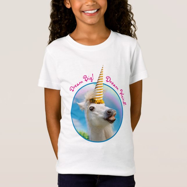 Party Einhorn und Regenbogen T-Shirt (Vorderseite)