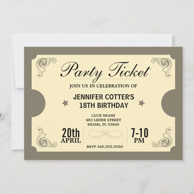 Party Einladung (Vorderseite)