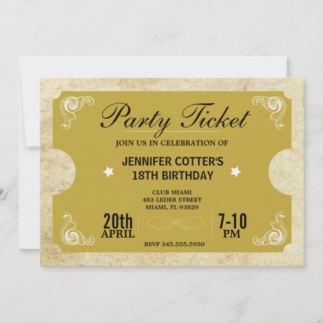 Party Einladung (Vorderseite)